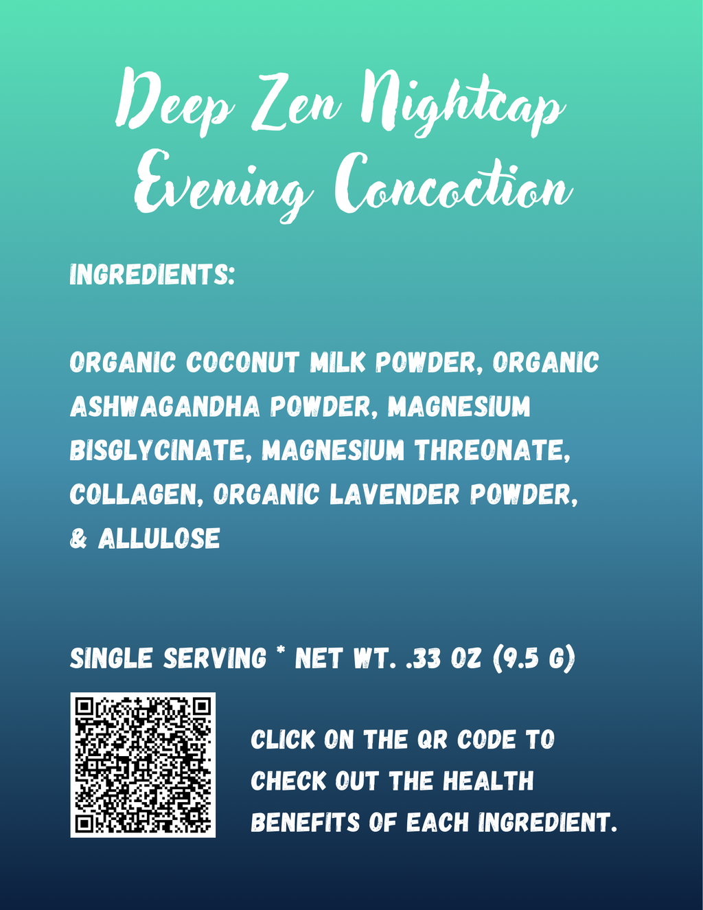 The "Deep Zen" Nightcap - Evening Concoction - 31 Packets