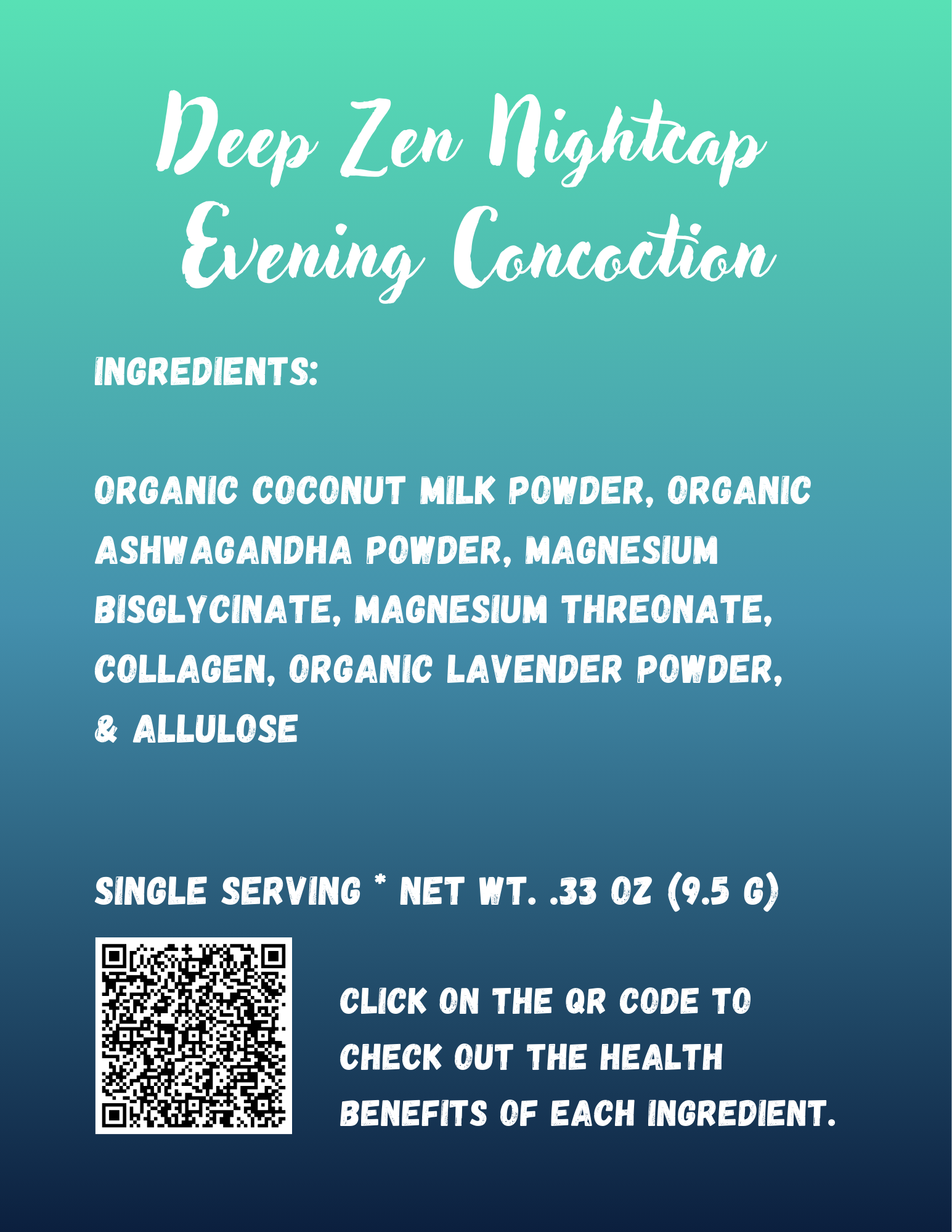 The "Deep Zen" Nightcap - Evening Concoction - 31 Packets