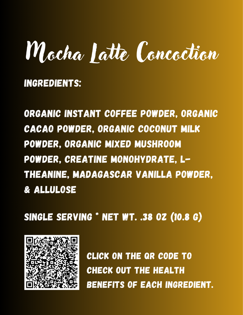 Organic Mocha Latte Concoction - 31 Packets