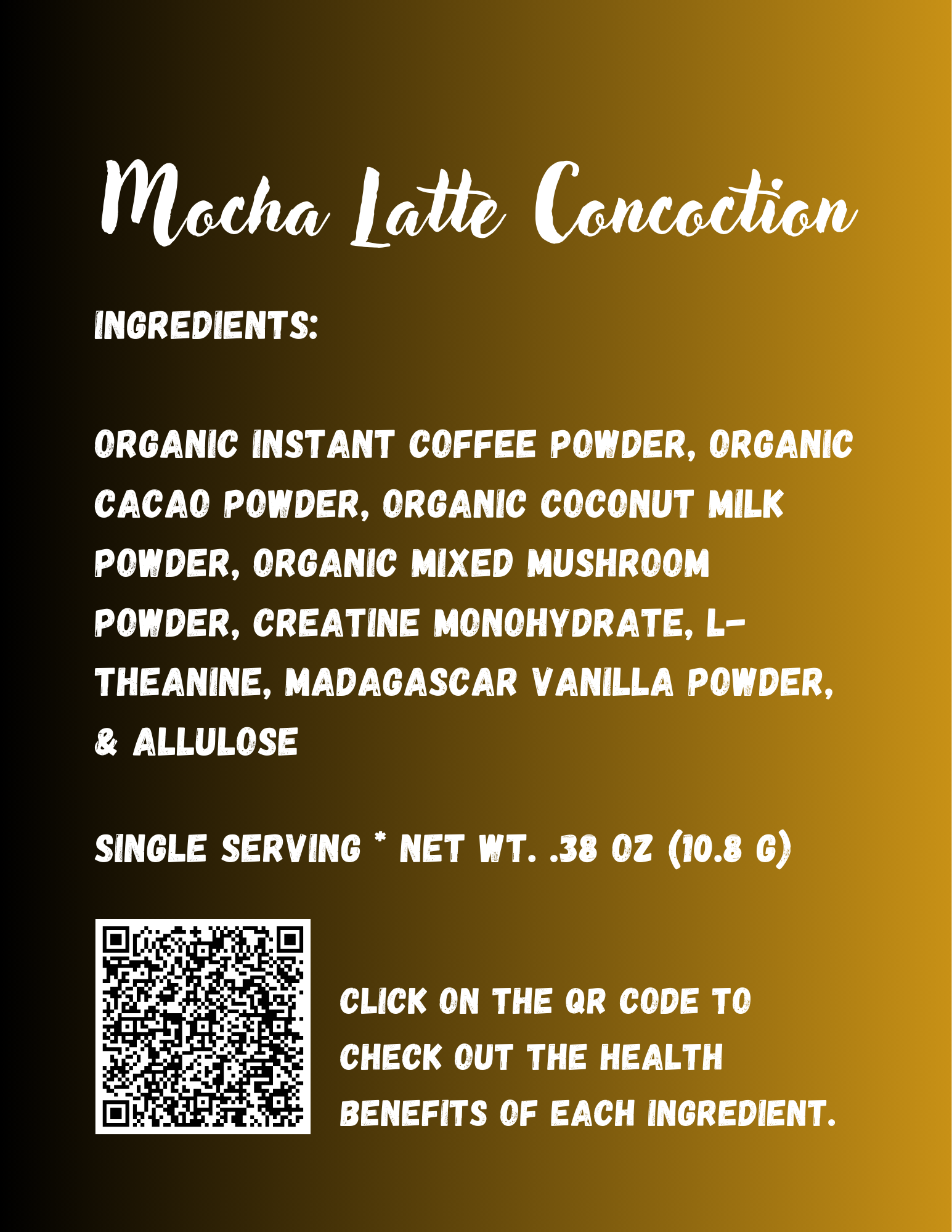 Organic Mocha Latte Concoction - 31 Packets