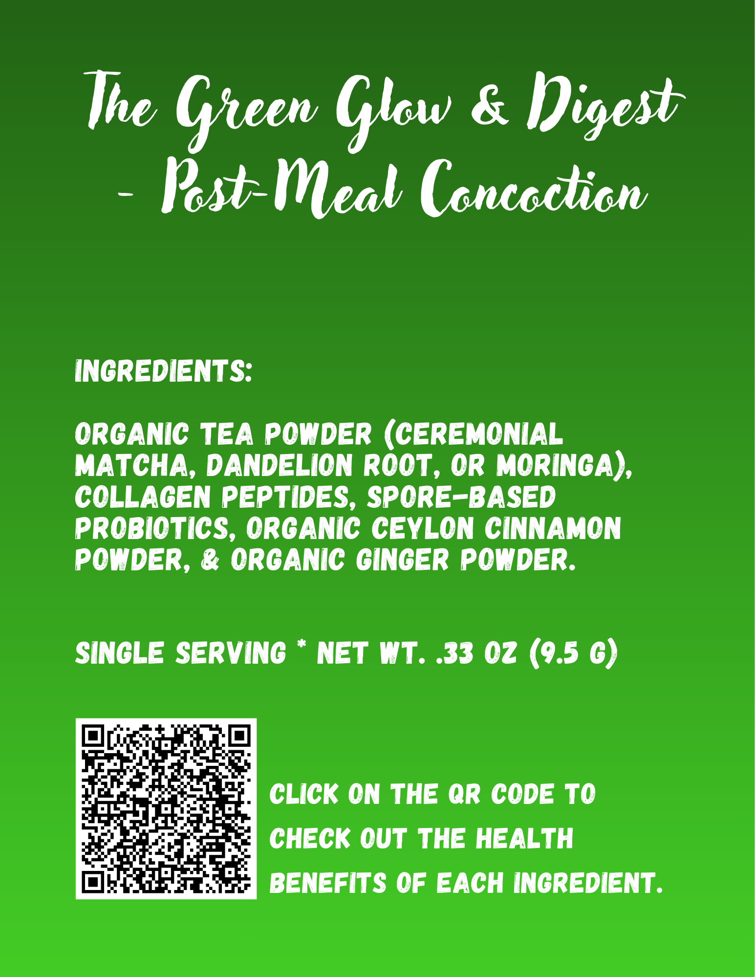 The Green Glow & DIgest - PostMeal / Afternoon Concoction - 31 Packets