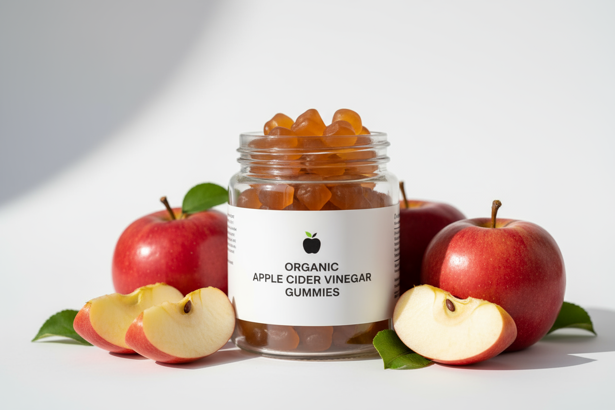 Harness the wellness power of apple cider vinegar in a delicious, easy-to-take gummy form. Our organic gummies deliver the natural benefits you're seeking without the harsh vinegar taste. Each gummy is crafted with premium organic ingredients to support your daily health routine. Perfect for those looking to incorporate apple cider vinegar into their wellness journey with convenience and flavor. Simply enjoy one gummy daily as part of your balanced lifestyle.